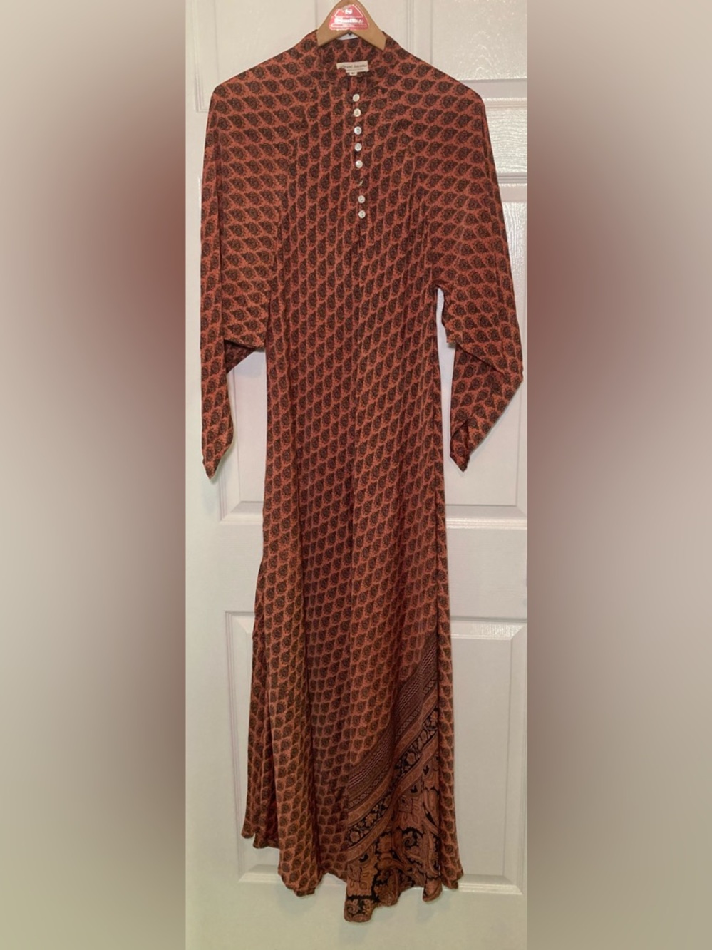 Boho Maxi Dress in Rust Pattern